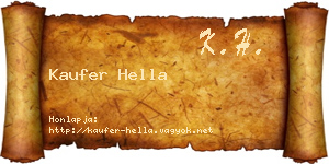 Kaufer Hella névjegykártya